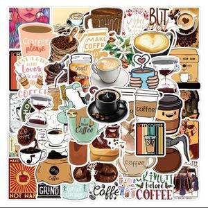 50pcs Coffee Stickers Vinyl Coffee Sticker Pack